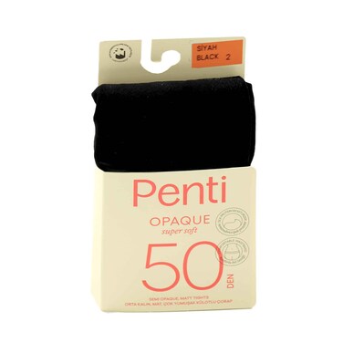 Penti Opaque Super Soft Thights 50 Den, Size Medium Siyah Black #2 (No Refund / Exchange For Hygienic Item)