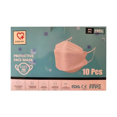 قناع يوروبارما N95 أبيض 10 قطع