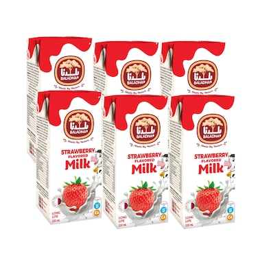 Baladna Strawberry  Milk 200ml x Pack of 6