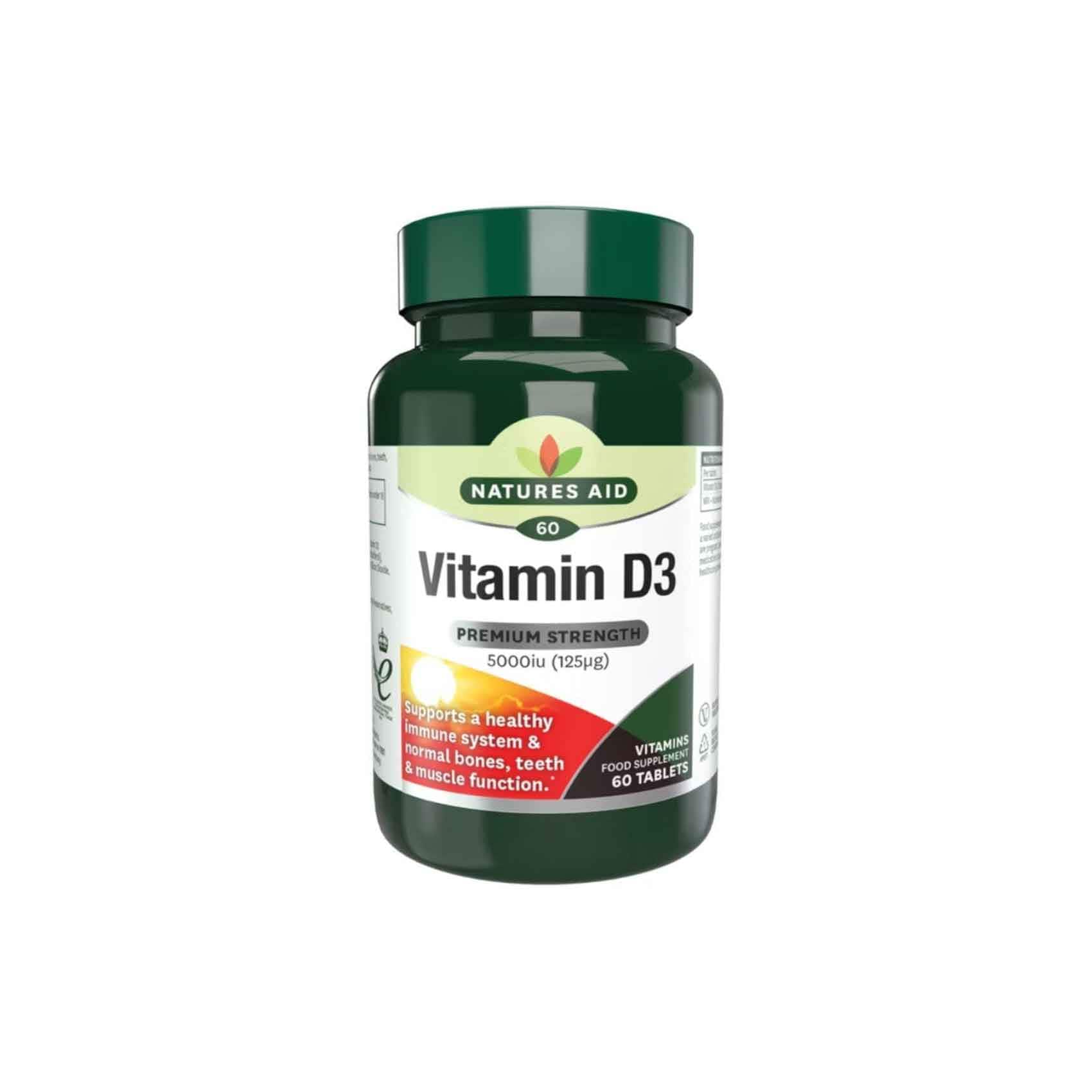 Natures Aid Capsules Vitamin D3 60 Count