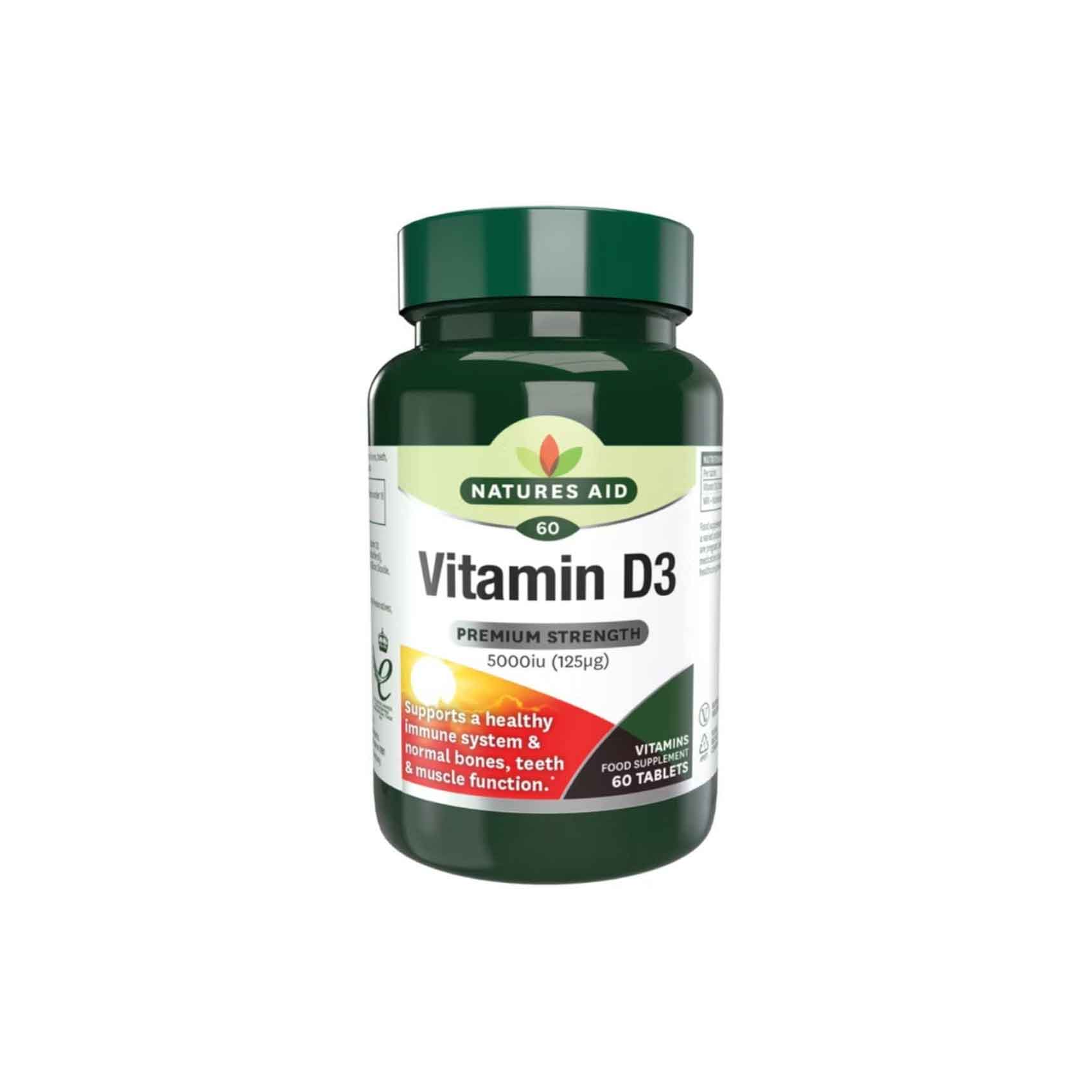 Natures Aid Capsules Vitamin D3 60 Count