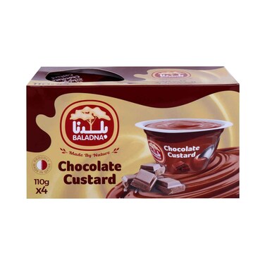 بلدنا شوكولاتة كاسترد 110 جم عبوة من 4 قطع