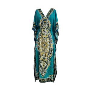 Buy Ladies Kaftan Printed Long Dress Free Size Assorted Online | Carrefour  Qatar