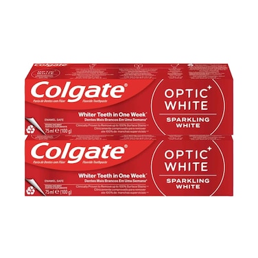 Colgate Optic Sparkling Whitening Toothpaste 75Ml X Pack Of 2