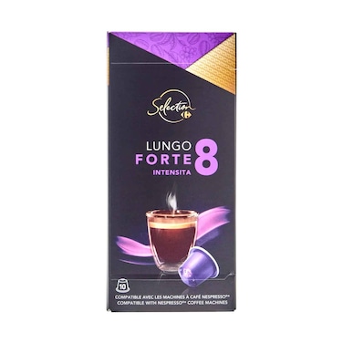 Carrefour Coffee Capsules Selection Nespresso Lungo Full Bodied 5g x 10 Pieces