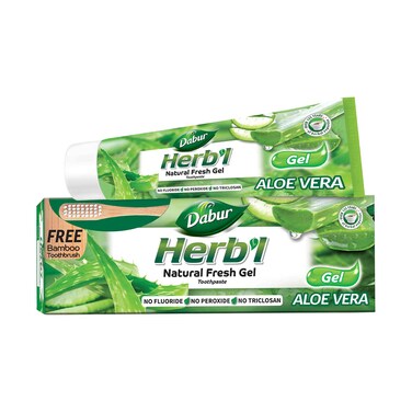 Dabur Toothpaste Herbal Natural Fresh Gel With Aloe Vera 150g