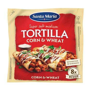 Santa Maria Tortilla Corn And Wheat Medium 336g