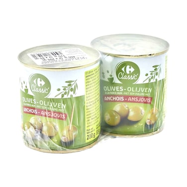 Carrefour Olives With Anchovy Stuffing 85g x Pack of 2