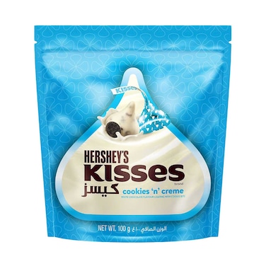 هيرشي كيسيز شوكولاته بيضاء بقطع البسكويت 100 غرام