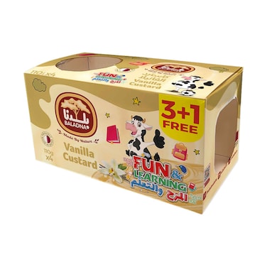 Baladna Vanilla Custard 110g x Pack of 4
