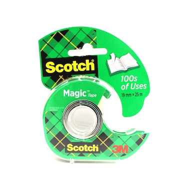 Scotch Magic Tape With Dispenser Clear 0.019x25m