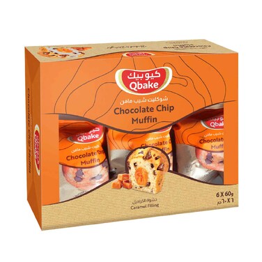 Qbake Chocolate Chip Muffin 60g x Pack Of 6