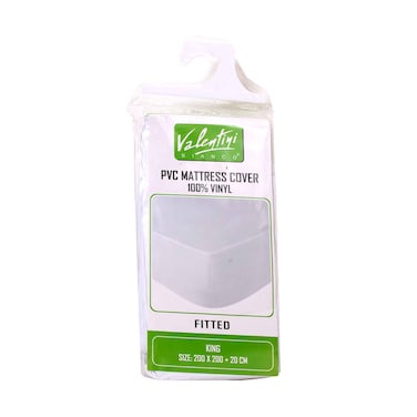 Valentini Bianco PVC Mattress Cover 100% Vinyl, Plain White King Size 200x200+20cm