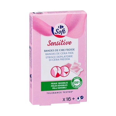 Carrefour Soft Wax Strips And Wipes Cold 16 Counts
