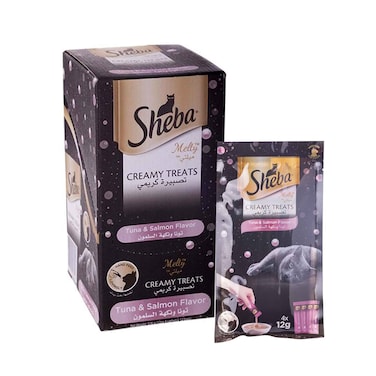 شيبا ميلتي طعام قطط التونة والسلمون 48 جم × 12 قطعة