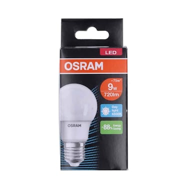 أوسرام لمبة ال اي دي 9 واط 6500K 720lm مايصل إلى 88% توفير للطاقة  قطع ضوء النهار
