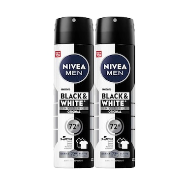Nivea Deodorant Spray Black &amp; White Invisible150mlx2 Pieces