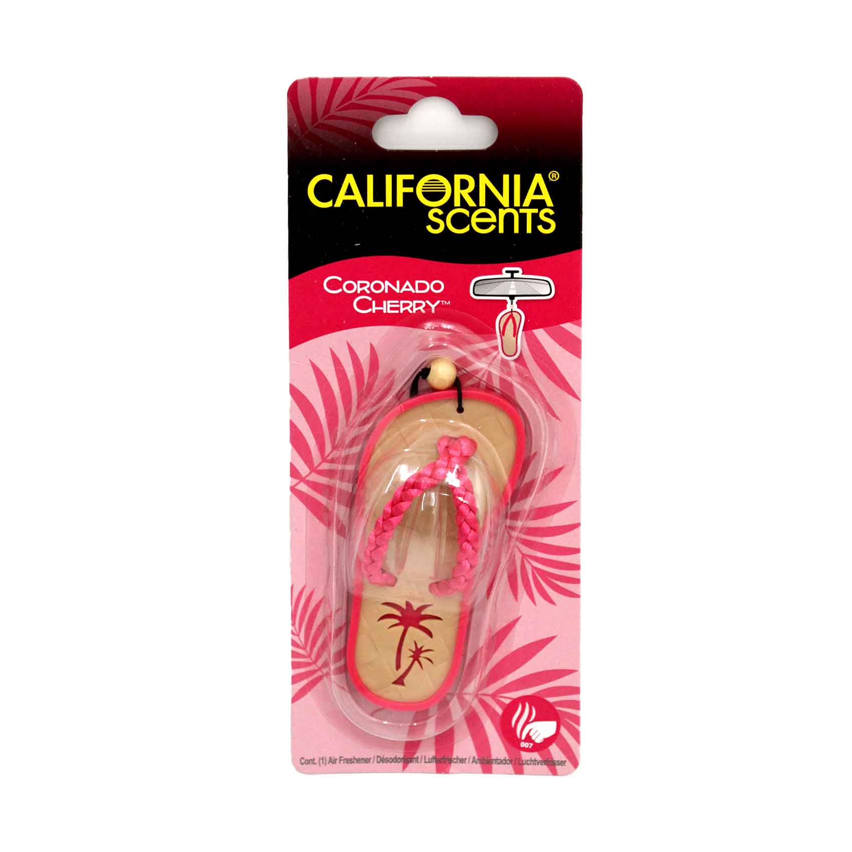 California Scents Sandal Hanging Air Freshener For Car, Coronado Cherry 1 Piece
