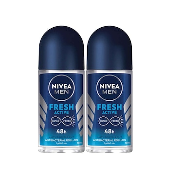 Nivea Deodorant Roll On Fresh Active 50mlx2 Pieces