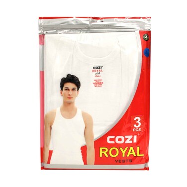 Royal Cozi Mens Vest Extra Large Size 3 Pieces (No Refund &amp; Exchange For Hygenic Items)