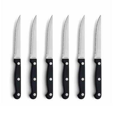Amefa Steak Knives Black Blister 6 Pieces