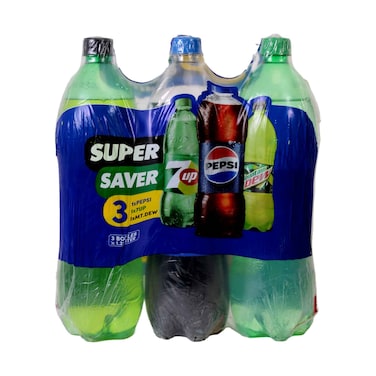 Super Saver Pepsi/Mountain Dew/7up 1.25Lx3 Pieces