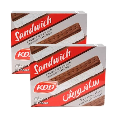 كي دي دي آيس كريم ساندويتش فانيليا 40 مل × 10 × 2.5 سم