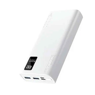 Promate 20000mAh Compact Smart Charging Power Bank with Dual USB-A &amp;amp; USB-C Output Bolt-20Pro