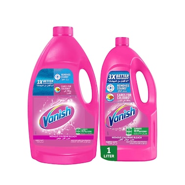 Vanish Liquid Fabric Stain Remover 3L+1L FREE - Coloured &amp; White Clothes