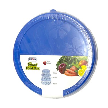 National Polymer Round Food Box 3 Pieces Set