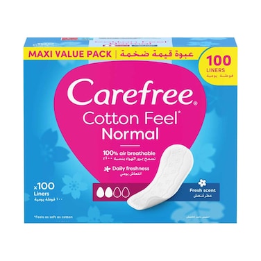 Carefree Pantyliners Normal Fresh Scent 100 Pieces