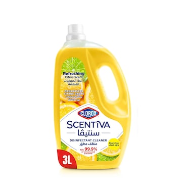 كلوركس سنتيفا منظف مطهر سائل برائحة الحمضيات المنعشة مع بستان الحمضيات من مدغشقر 3 لتر