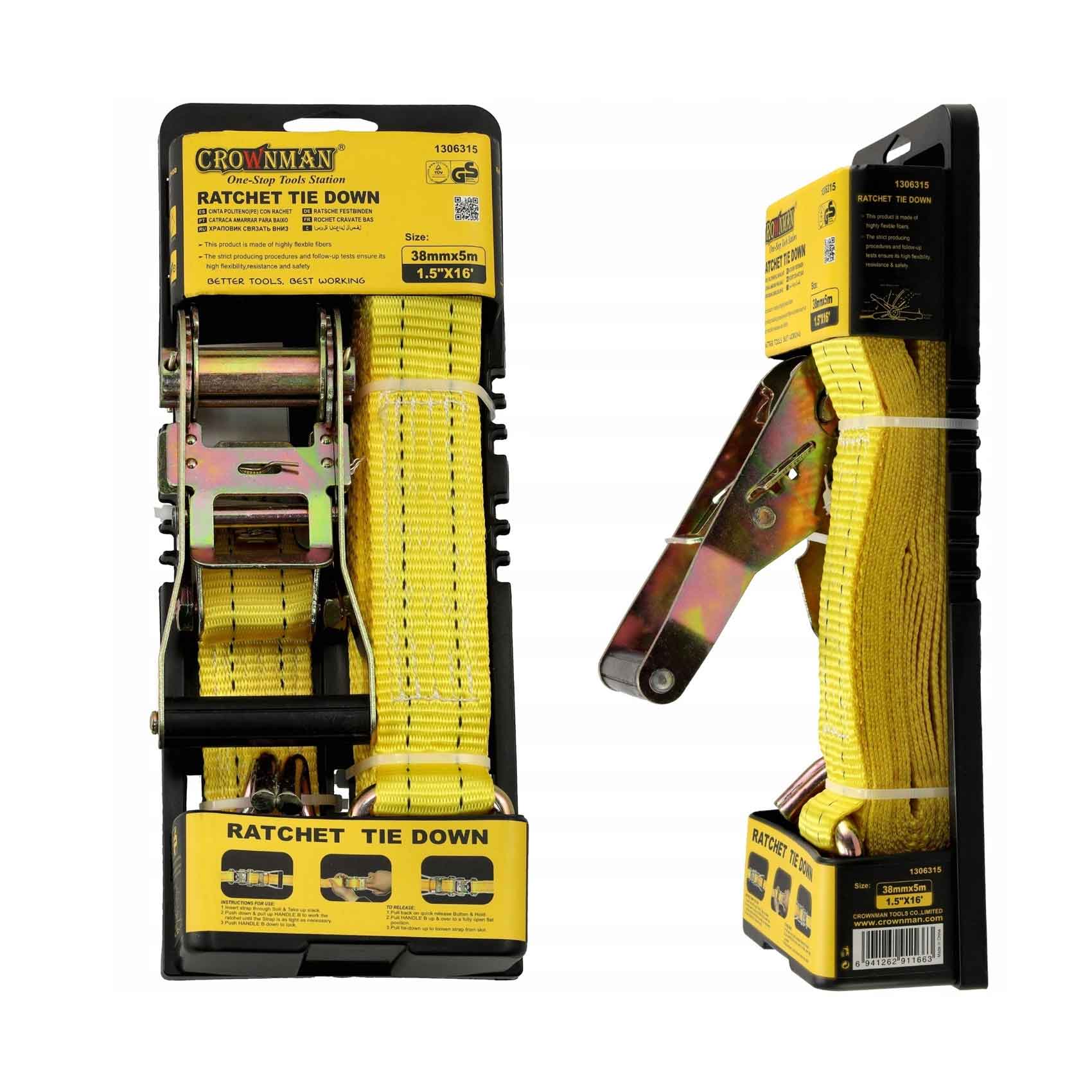 Crownman Ratchet Tie Down 38mmx5m