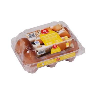 Maf Carrefour Fresh Large Brown Eggs 6Pieces