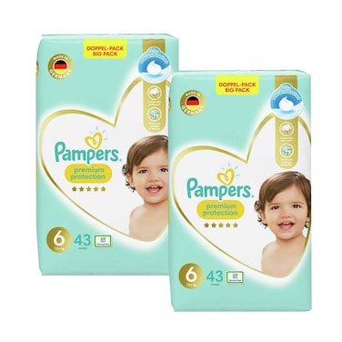 بامبرز بريميوم كير مقاس 6 جامبو؛ 43 حفاضة × 2 قطعة