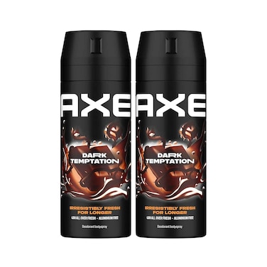 Axe Deodorant Body Spray Dark Temptation, Irresistibly Fresh For Longer 150mlx2 Pieces