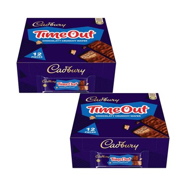 Cadbury Timeout Chocolate Wafer 20.8grx12Piecesx2packs