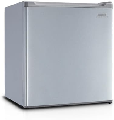 ثلاجة صغيرة سعة 45.3 لتر تصميم بباب واحد، فضي، HM75SSRF-O25 من هام (غير شامل التركيب)