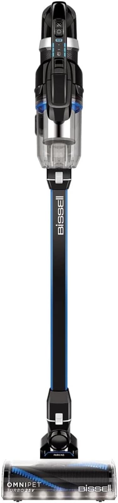 Bissell 3175B OMNIPET Turbo Cordless Vacuum, Titanium and Blue Accents, L
