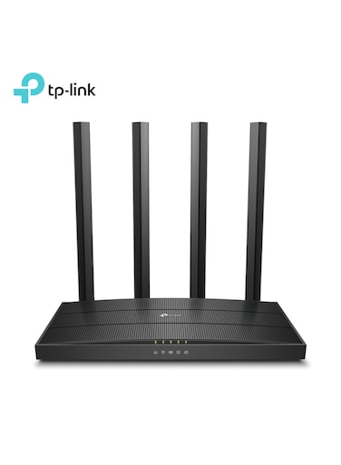 تي بي-لينك Archer C6 راوتر ثنائي النطاق AC1200، 867Mbps (5GHz) + 300Mbps (2.4GHz)، MU-MIMO، 4 منافذ جيجابت، WPA3، أسود