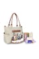 Little Story diaper bag set of 6 with hooks - Ivory