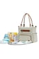 Little Story diaper bag set of 6 with hooks - Ivory