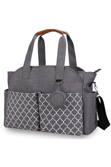 Little Story Signature Diaper Bag - Grey