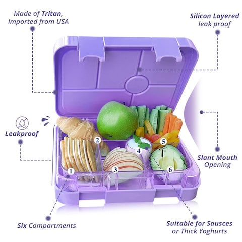 Eazy Kids Bento Boxes wt Insulated Lunch Bag Combo - Unicorn Purple