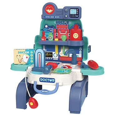 Little Story Role Play Doctor / Nurse / Clinic Toy Set School Bag (23 Pcs) - Blue, 3 - In - 1 Mode
