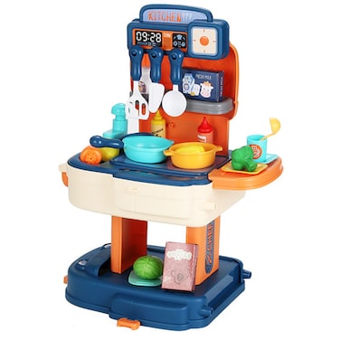 Little Story Role Play Chef / Kitchen / Restaurant Toy Set School Bag (34 Pcs) - Blue, 2 - In - 1 Mode