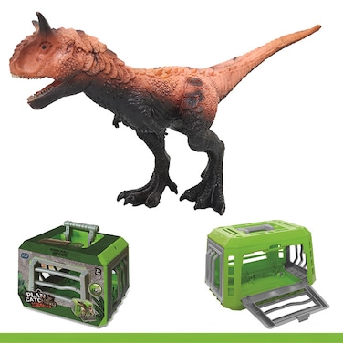 Little Story - ديناصور لعبة للأطفال مع قفص تخزين - خضراء