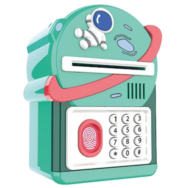 Little Story - lovely Piggy Bank wt Fingerprint Lock &amp; Music - Astronaut Green