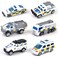 Little Story Alloy Sliding Police Toy Car (6Pcs) - White
