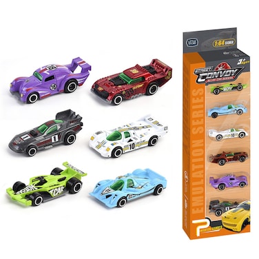 Little Story Alloy Glide Racer Toy Car (6Pcs) - Multicolor